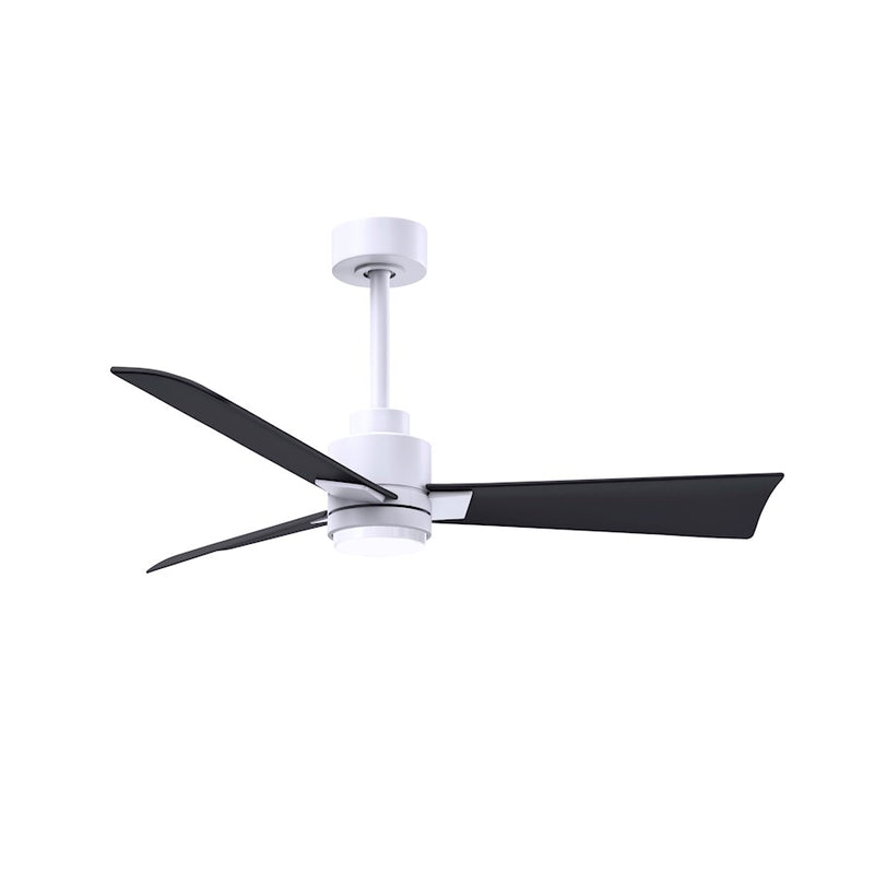 Matthews Fans Alessandra 42in 1-Light Ceiling Fan | Transitional Textured Bronze and Walnut ABS Blades | Bedroom & Office | Model AKLK-TB-WN-42