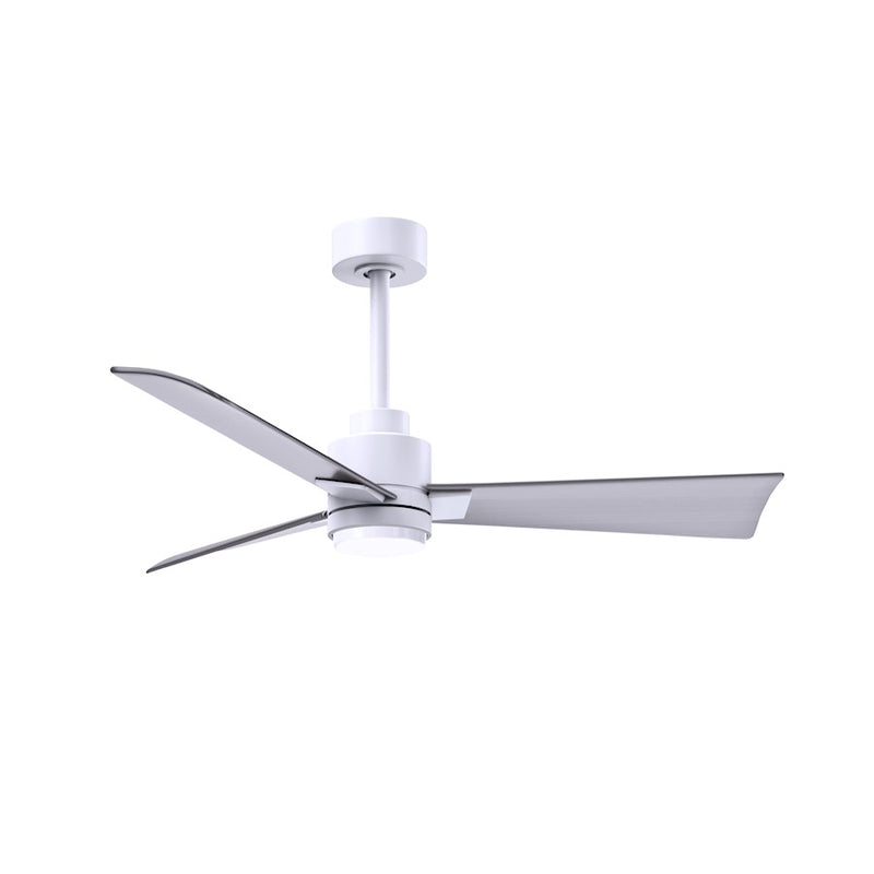 Matthews Fans Alessandra 42in 1-Light Ceiling Fan | Transitional Textured Bronze and Walnut ABS Blades | Bedroom & Office | Model AKLK-TB-WN-42