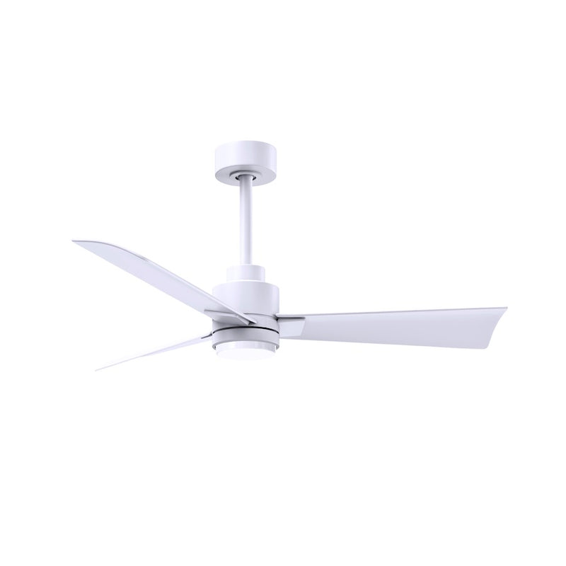 Matthews Fans Alessandra 42in 1-Light Ceiling Fan | Transitional Textured Bronze and Walnut ABS Blades | Bedroom & Office | Model AKLK-TB-WN-42