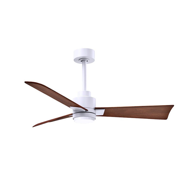 Matthews Fans Alessandra 42in 1-Light Ceiling Fan | Transitional Textured Bronze and Walnut ABS Blades | Bedroom & Office | Model AKLK-TB-WN-42