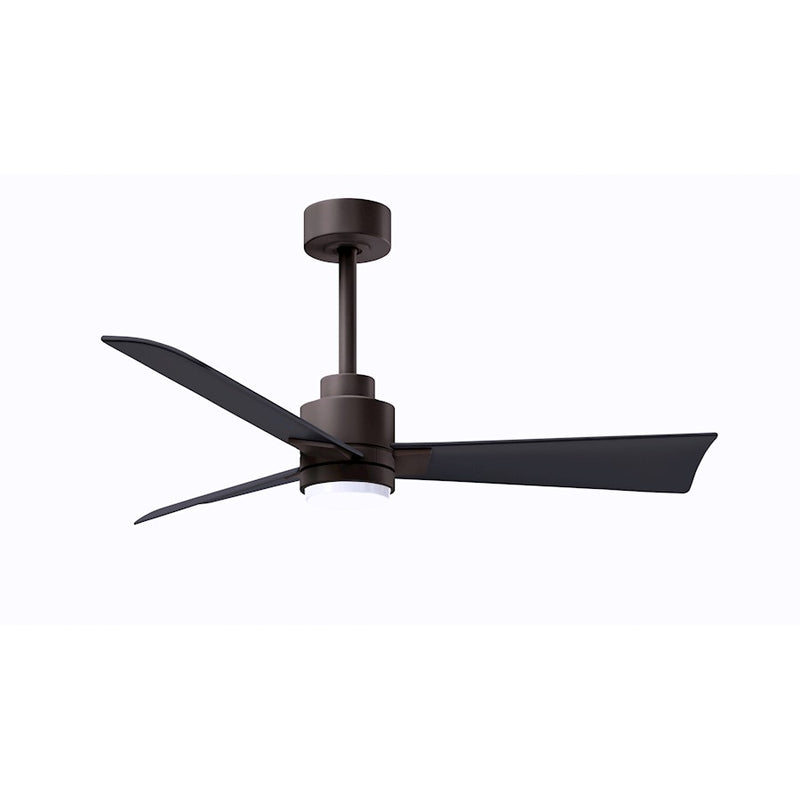 Matthews Fans Alessandra 42in 1-Light Ceiling Fan | Transitional Textured Bronze and Walnut ABS Blades | Bedroom & Office | Model AKLK-TB-WN-42