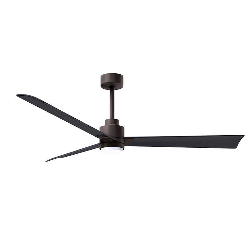 Matthews Fans Alessandra 56in 1-Light Ceiling Fan | Transitional Textured Bronze and Walnut ABS Blades | Living Room & Bedroom | Model AKLK-TB-WN-56