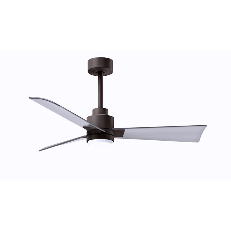 Matthews Fans Alessandra 42in 1-Light Ceiling Fan | Transitional Textured Bronze and Walnut ABS Blades | Bedroom & Office | Model AKLK-TB-WN-42