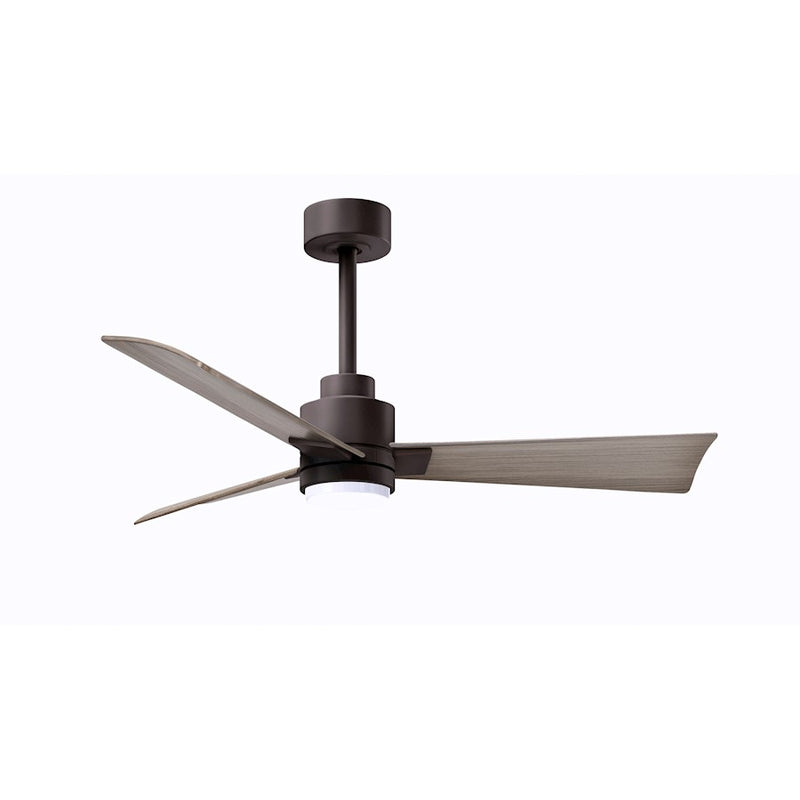Matthews Fans Alessandra 42in 1-Light Ceiling Fan | Transitional Textured Bronze and Walnut ABS Blades | Bedroom & Office | Model AKLK-TB-WN-42