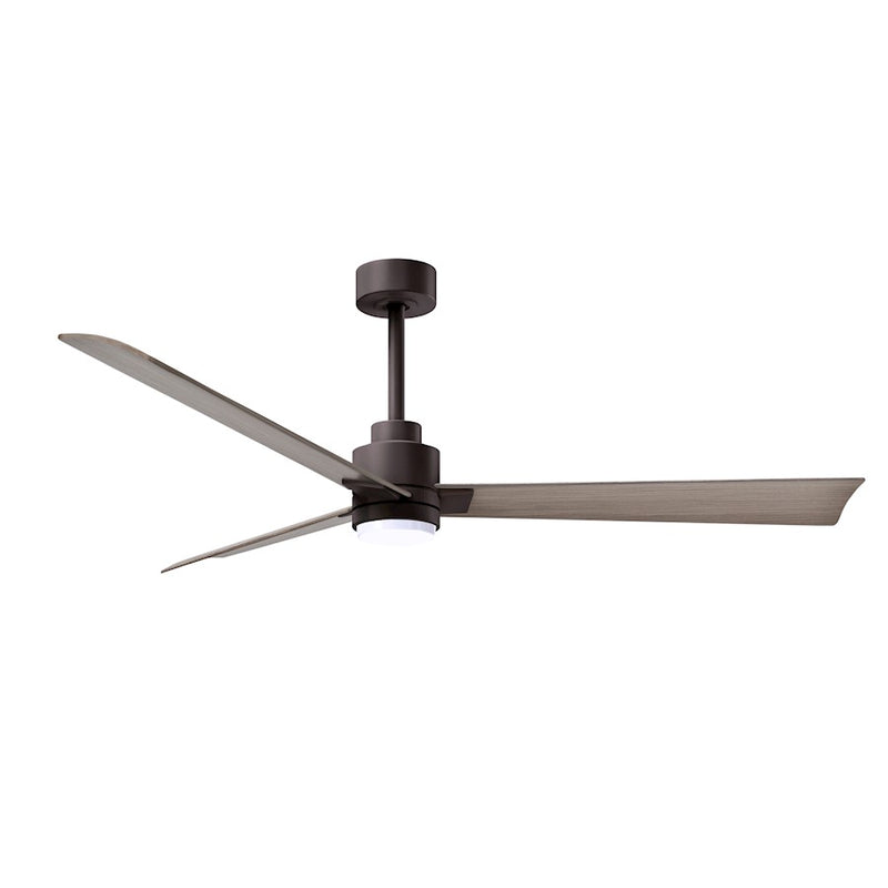 Matthews Fans Alessandra 56in 1-Light Ceiling Fan | Transitional Textured Bronze and Walnut ABS Blades | Living Room & Bedroom | Model AKLK-TB-WN-56