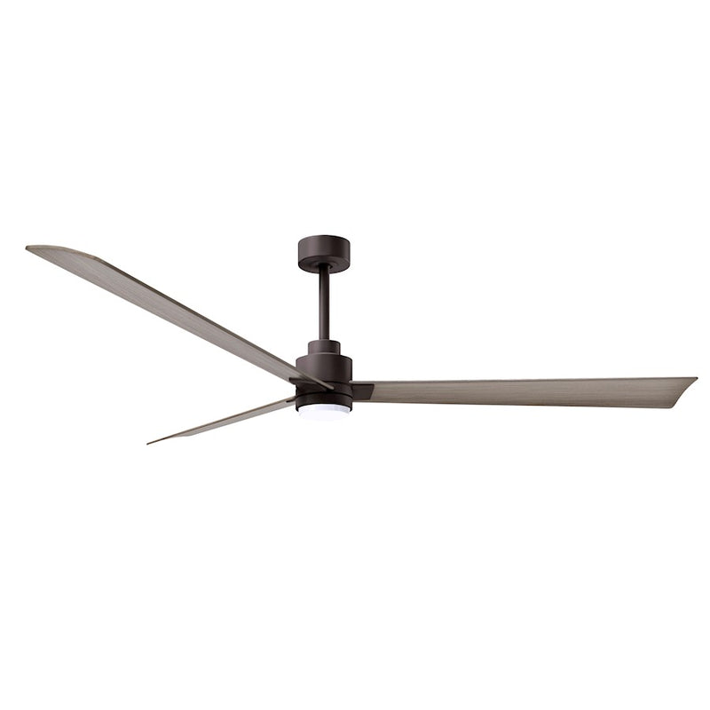 Matthews Fans Alessandra 72in 3-Blade Ceiling Fan | Transitional Textured Bronze and Walnut ABS | Living Room & Covered Patio | Model AKLK-TB-WN-72