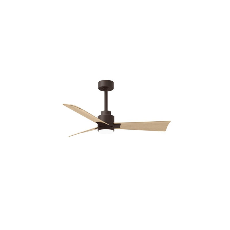 Matthews Fans Alessandra 42in 3-Blade Ceiling Fan | Transitional Textured Bronze and Light Maple ABS | Great Rooms & Open | Model AKLK-TB-LM-42