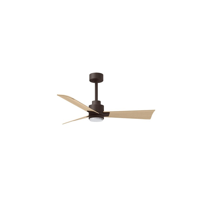Matthews Fans Alessandra 42in 3-Blade Ceiling Fan | Transitional Textured Bronze and Light Maple ABS | Great Rooms & Open | Model AKLK-TB-LM-42