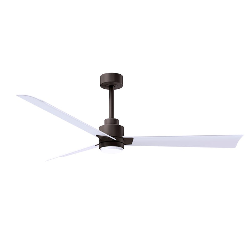 Matthews Fans Alessandra 56in 1-Light Ceiling Fan | Transitional Textured Bronze and Walnut ABS Blades | Living Room & Bedroom | Model AKLK-TB-WN-56