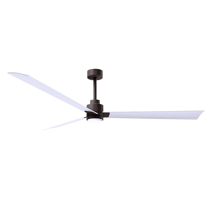 Matthews Fans Alessandra 72in 3-Blade Ceiling Fan | Transitional Textured Bronze and Walnut ABS | Living Room & Covered Patio | Model AKLK-TB-WN-72
