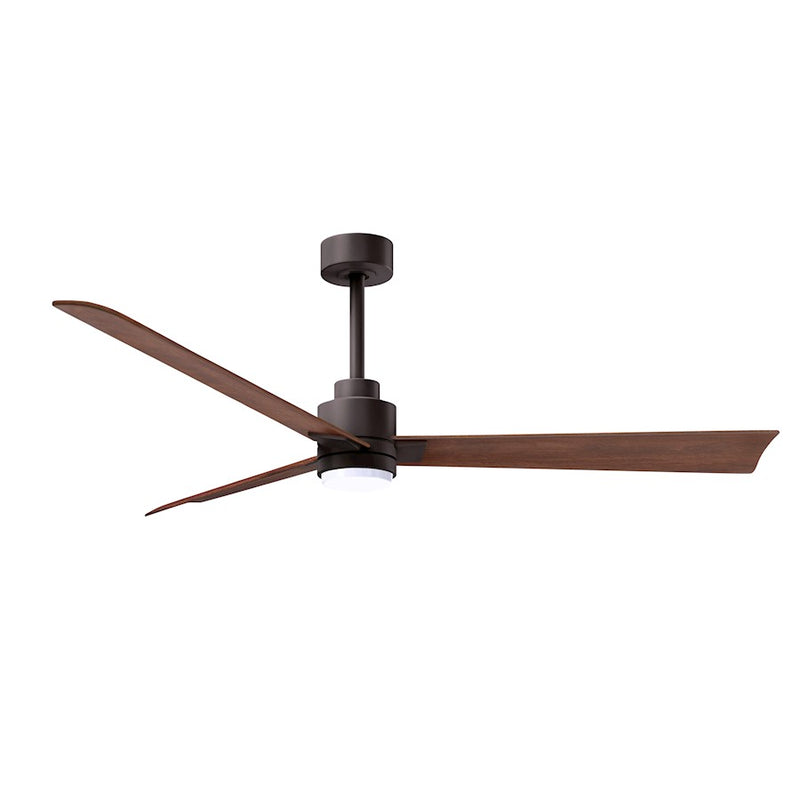 Matthews Fans Alessandra 56in 1-Light Ceiling Fan | Transitional Textured Bronze and Walnut ABS Blades | Living Room & Bedroom | Model AKLK-TB-WN-56