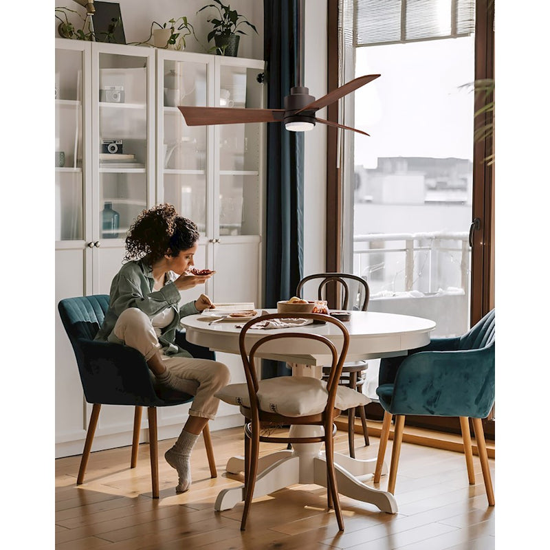 Matthews Fans Alessandra 56in 1-Light Ceiling Fan | Transitional Textured Bronze and Walnut ABS Blades | Living Room & Bedroom | Model AKLK-TB-WN-56