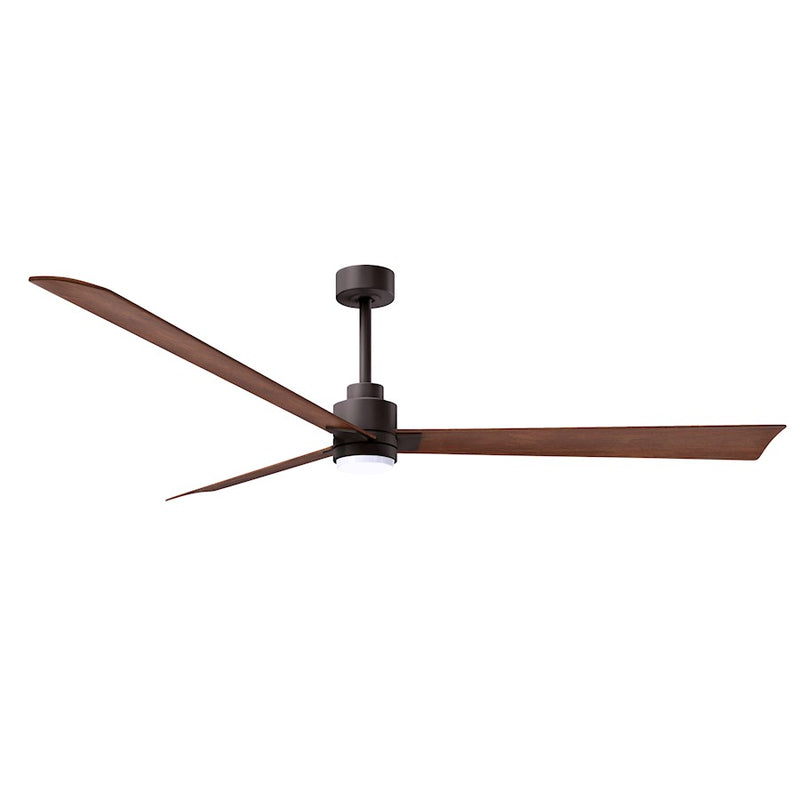 Matthews Fans Alessandra 72in 3-Blade Ceiling Fan | Transitional Textured Bronze and Walnut ABS | Living Room & Covered Patio | Model AKLK-TB-WN-72