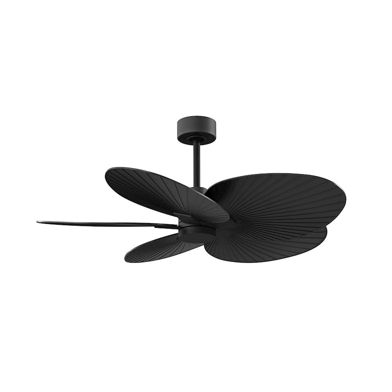 Matthews Fans Alessandra Tropical 48in 5-Blade Ceiling Fan | Transitional Matte Black | Bedroom & Dining Room | 48 x 48 x 8 in | Model AKTP-BK-BK
