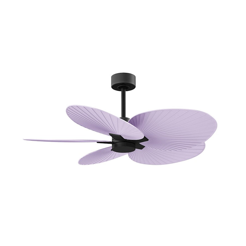 Matthews Fans Alessandra Tropical 48in 5-Blade Ceiling Fan | Transitional Matte Black and Lilac ABS | Covered Patio & Large | Model AKTP-BK-LI