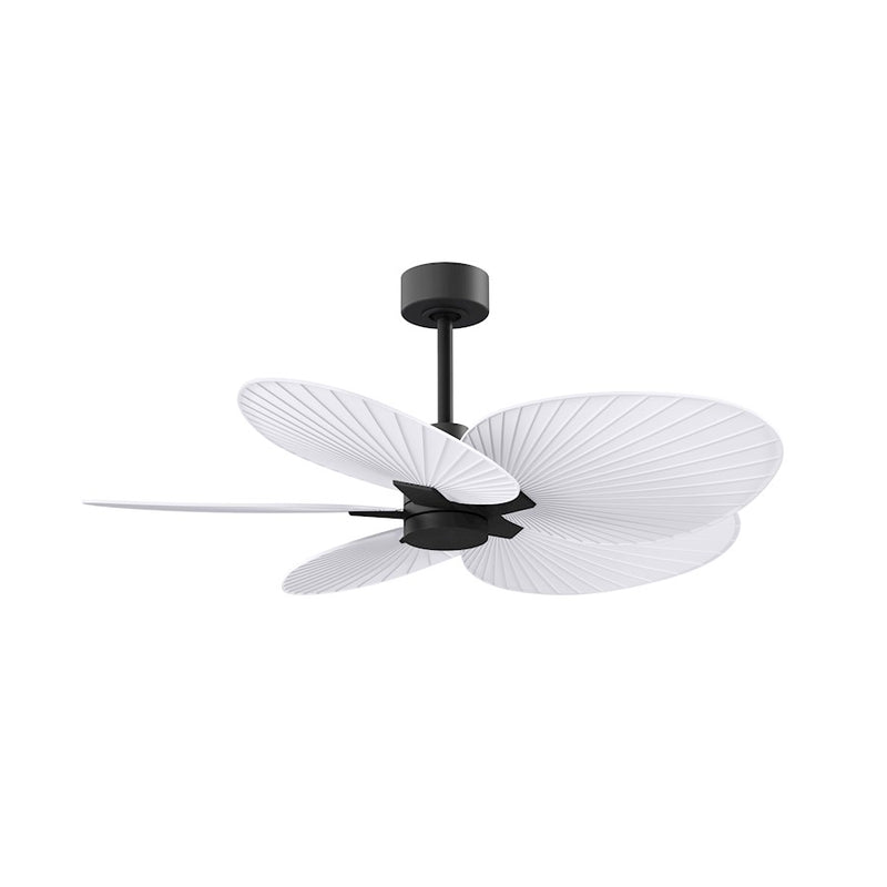 Matthews Fans Alessandra Tropical 48in 5-Blade Ceiling Fan | Transitional Matte Black and Matte White ABS Blades | Outdoor Patio | Model AKTP-BK-MWH