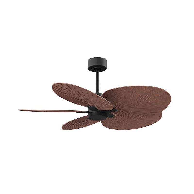 Matthews Fans Alessandra Tropical 48in 5-Blade Ceiling Fan | Transitional Matte Black and Walnut Tone ABS Blades | Covered Patio | Model AKTP-BK-WN