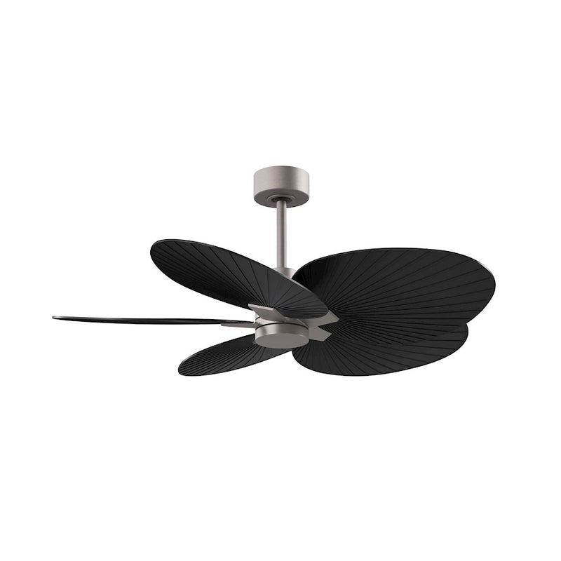 Matthews Fans Alessandra Tropical 48in 5-Blade Ceiling Fan | Transitional Brushed Nickel and Matte Black ABS Blades | Covered | Model AKTP-BN-BK