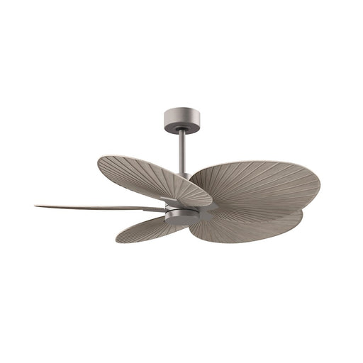 Matthews Fans Alessandra Tropical 48in 5-Blade Ceiling Fan | Transitional Brushed Nickel and Gray Ash ABS | Covered Patio & Large | Model AKTP-BN-GA