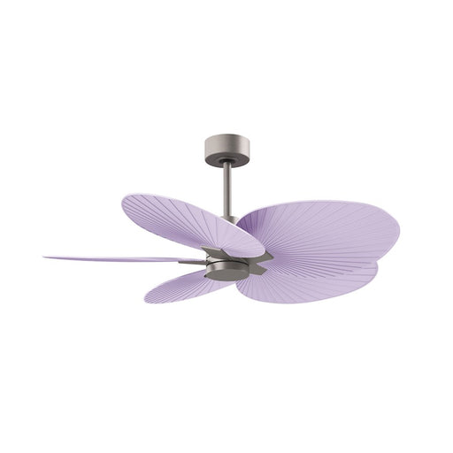 Matthews Fans Alessandra Tropical 48in 5-Blade Ceiling Fan | Transitional Brushed Nickel and Lilac ABS | Covered Patio & Large | Model AKTP-BN-LI