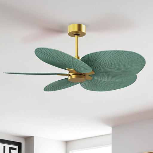 Matthews Fan Alessandra Tropical 48" 5 Blade Ceiling Fan, Brass