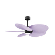 Matthews Fan Alessandra Tropical 48in 5-Blade Ceiling Fan | Transitional Matte Black and Lilac ABS Blades | Covered Patio | Model AKTPLK-BK-LI