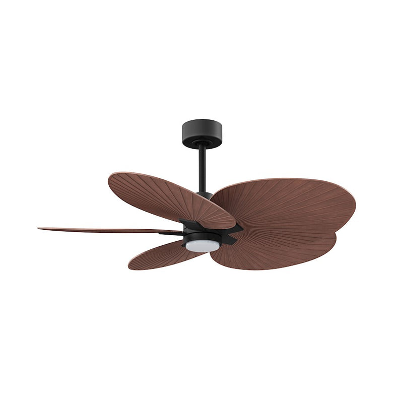 Matthews Fan Alessandra Tropical 48in 5-Blade Ceiling Fan | Transitional Matte Black and Walnut Tone ABS | Covered Patio & Open | Model AKTPLK-BK-WN