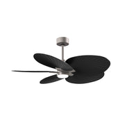 Matthews Fan Alessandra Tropical 48in 5-Blade Ceiling Fan | Transitional Brushed Nickel and Matte Black ABS | Covered Patio | Model AKTPLK-BN-BK