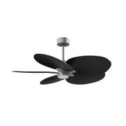Matthews Fan Alessandra Tropical 48in 5-Blade Ceiling Fan | Transitional Brushed Nickel and Matte Black ABS | Covered Patio | Model AKTPLK-BN-BK