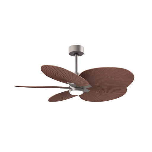 Matthews Fans Alessandra Tropical 48in 5-Blade Ceiling Fan | Brushed Nickel and Walnut Tone ABS Blades | Covered Patio & Large | Model AKTPLK-BN-WN