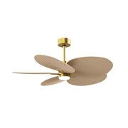 Matthews Fans Alessandra Tropical 48in 5-Blade Ceiling Fan | Transitional Brushed Brass and Light Maple Tone ABS Blades | Model AKTPLK-BRBR-LM
