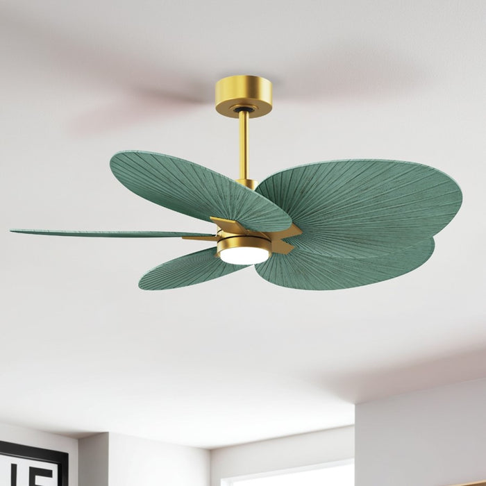 Matthews Fan Alessandra 1 Lt Tropical 48" 5 Blade Fan, Brass