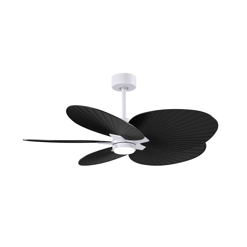 Matthews Fans Alessandra Tropical 48in 5-Blade Ceiling Fan | Transitional Matte White and Matte Black ABS Blades | Covered | Model AKTPLK-MWH-BK