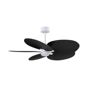 Matthews Fans Alessandra Tropical 48in 5-Blade Ceiling Fan | Transitional Matte White and Matte Black ABS Blades | Covered | Model AKTPLK-MWH-BK