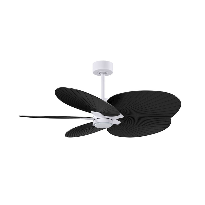 Matthews Fans Alessandra Tropical 48in 5-Blade Ceiling Fan | Transitional Matte White and Matte Black ABS Blades | Covered | Model AKTPLK-MWH-BK