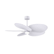 Matthews Fan Alessandra Tropical 48in 5-Blade Ceiling Fan | Transitional Matte White | Bedrooms & Living Rooms | 48 x 48 x 8 in | Model AKTPLK-MWH-MWH