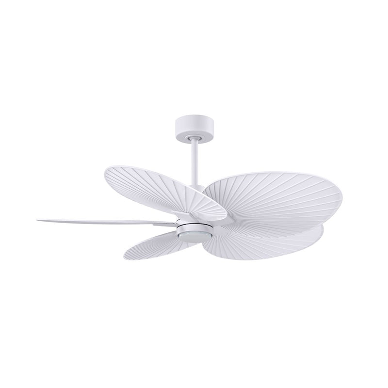 Matthews Fan Alessandra Tropical 48in 5-Blade Ceiling Fan | Transitional Matte White | Bedrooms & Living Rooms | 48 x 48 x 8 in | Model AKTPLK-MWH-MWH