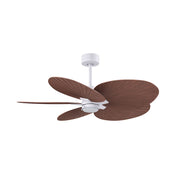 Matthews Fan Alessandra Tropical 48in 5-Blade Ceiling Fan | Transitional Matte White and Walnut Tone ABS Blades | Covered Patio | Model AKTPLK-MWH-WN