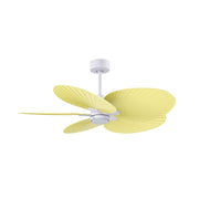 Matthews Fan Alessandra Tropical 48in 5-Blade Ceiling Fan | Transitional Matte White and Light Yellow ABS Blades | Covered | Model AKTPLK-MWH-YE