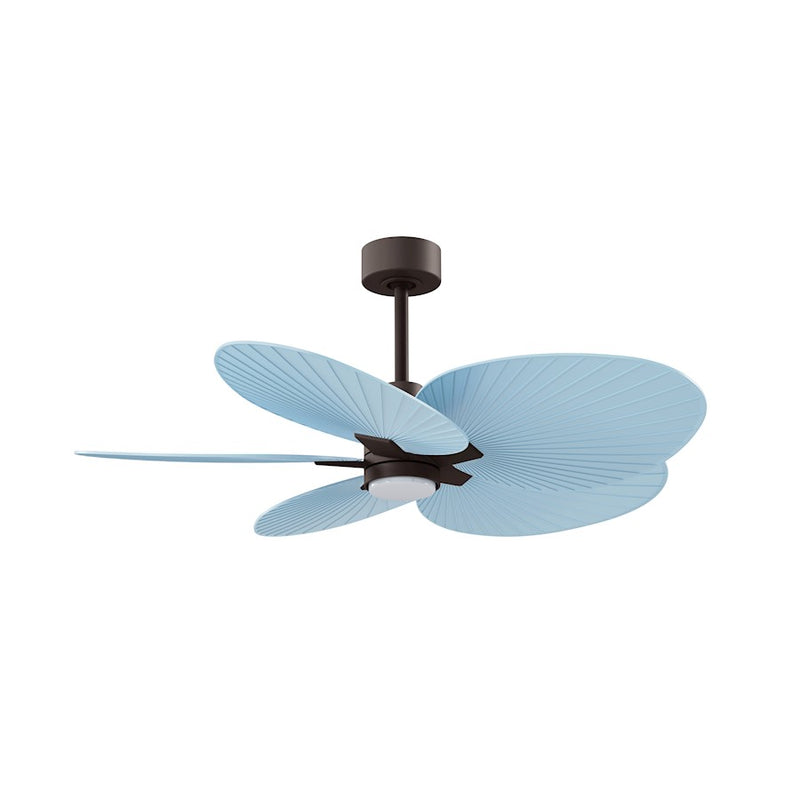 Matthews Fans Alessandra Tropical 48in 5-Blade Ceiling Fan | Textured Bronze and Light Blue ABS Blades | Covered Patio & Large | Model AKTPLK-TB-BL