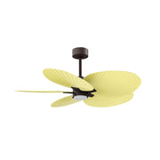 Matthews Fans Alessandra Tropical 48in 5-Blade Ceiling Fan | Textured Bronze and Light Yellow ABS Blades | Covered Patio & Open | Model AKTPLK-TB-YE