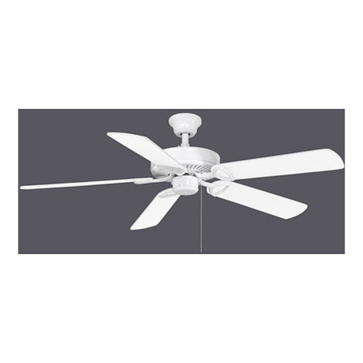 Matthews Fans America 52in 5-Blade Ceiling Fan | Contemporary Gloss White and Light Oak Blades | Living Room & Bedroom | Model AM-TW-WH-52