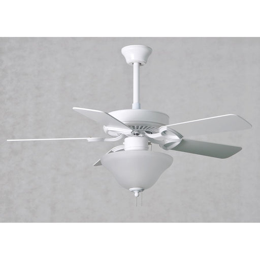 Matthews Fans America 52in 2-Light LED Ceiling Fan | Contemporary Gloss White and Frosted Glass | Living Room & Bedroom | Model AM-TW-WH-52-LK