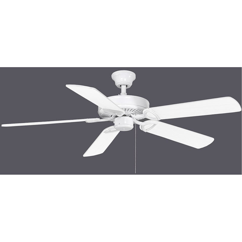 Matthews Fan America 42in 5-Blade Ceiling Fan | Gloss White Steel and Reversible Wood Blades | Living Room & Bedroom | Model AM-USA-WH-42