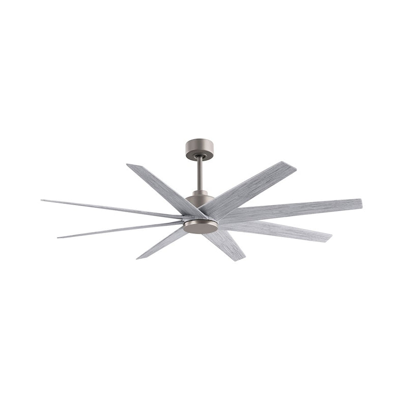 Matthews Fans Ariella 64in 8-Blade Ceiling Fan | Contemporary Brushed Nickel and Barn Wood ABS | Great Rooms & Covered Patios | Model AN-BN-BW-64