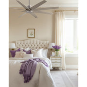 Matthews Fans Ariella 64in 8-Blade Ceiling Fan | Contemporary Brushed Nickel and Gray Ash ABS | Great Rooms & Covered Patios | Model AN-BN-GA-64
