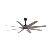 Matthews Fans Ariella 64in 8-Blade Ceiling Fan | Contemporary Matte Black and Brushed Nickel ABS | Great Rooms & Covered Patios | Model ANLK-BK-BN-64