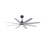 Matthews Fans Ariella 64in 8-Blade Ceiling Fan | Contemporary Matte Black and Barn Wood ABS | Great Rooms & Covered Patios | Model ANLK-BK-BW-64