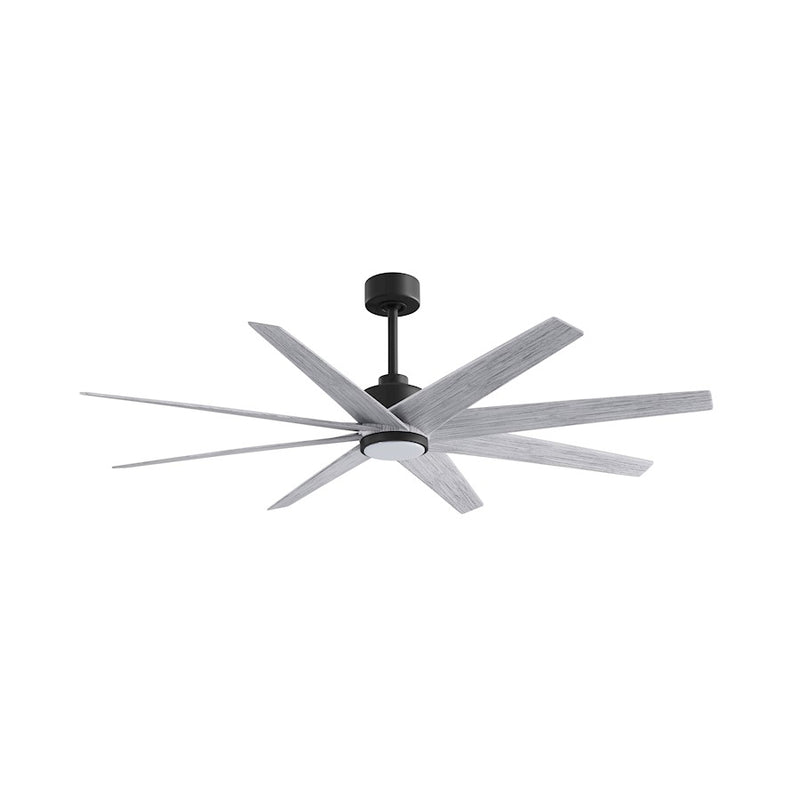 Matthews Fans Ariella 64in 8-Blade Ceiling Fan | Contemporary Matte Black and Barn Wood ABS | Great Rooms & Covered Patios | Model ANLK-BK-BW-64