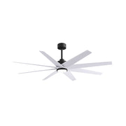 Matthews Fans Ariella 64in 8-Blade Ceiling Fan | Contemporary Matte Black and Matte White ABS Blades | Great Rooms | Model ANLK-BK-MWH-64